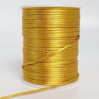 LUSTEMBER 2 mm x 330 Feet Satin Nylon Cord, Silky Smooth Nylon String for Jewelry Making Bracelet Necklaces Beading Thread Rattail Macrame Kumihimo Chinese Knot Craft