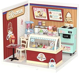 Rolife Super Creator DIY Miniature Plastic House Building Set Playset with LED, Suitable for Mini Figures Construction Toys Diorama Kit Gifts for Adults (Flavorful Ice Cream)