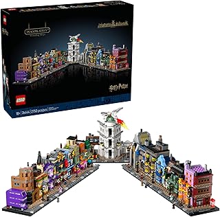 Harry Potter Diagon Alley Wizarding Shops Building Set for Adults - Collectible Kit for Harry Potter Fans with 12 Microfigures - Gift Idea for Men, Women, Fans - 76444