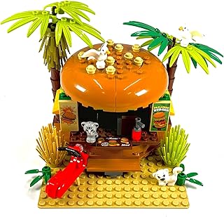 Paradise Burger Modular Building Blocks Set | Intricate and Colorful Burger in Paradise Brick Building Experience