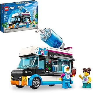 City Penguin Slushy Van Building Toy - Featuring a Truck and Costumed Minifigure, Great Gift Idea for Boys and Girls, Truck Toy for Kids Ages 5 and Up, 60384