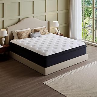 14 Inch Hybrid Memory Foam Mattress in a Box, Cooling Gel for Pressure Relief & Back Pain Support, CertiPUR-US Certified, Medium Firm Bed, Breathable Comfort Sleep