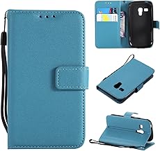 for Samsung Galaxy S3 Mini Case, for Samsung Galaxy S3 Mini Wallet Case,Card Slots Stand Magnetic Closure, Protective PU Leather [Shockproof TPU] Flip Cover w Wrist Strap Lanyard(Sky Blue)