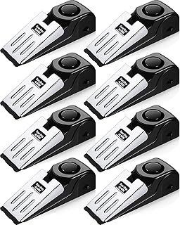 8 Pieces Door Stop Alarm Door Stoppers with 120 dB Security Alarm Doorstops Wedge Doors Stopper Alarms for Travel Apartment Home House Doors Stoppers Safety Tools