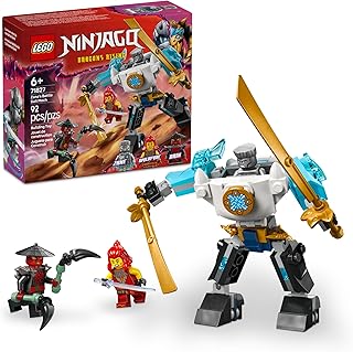 NINJAGO Zane's Battle Suit Mech Ninja Toy - Building Toy for Pretend Play for Kids, Boys and Girls, Ages 6+ - with 3 Minifigures - Gift Idea for Birthdays - 71827
