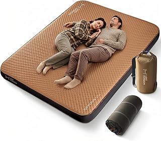 Air & Foam Camping Mattress, Self-Inflating Sleeping Pad, 4.5" Thick, with Air Pump, Queen