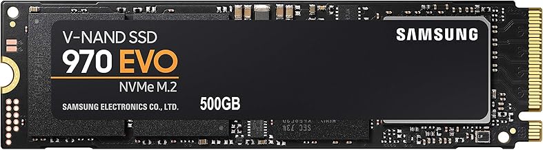 (MZ-V7E500BW) 970 EVO SSD 500GB - M.2 NVMe Interface Internal Solid State Drive with V-NAND Technology, Black/Red