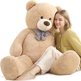 Toys Studio 47 Inch Big Teddy Bear Giant Stuffed Animal for Girls, 4 Feet Large Teddy Bear Baby Shower Party Decorations Kids Women Girlfriend Christmas Valentines Gifts, Light Brown
