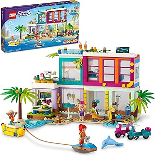Friends Vacation Beach House 41709 Building Kit; Gift for Kids Aged 7+; Includes a Mia Mini-Doll, Plus 3 More Characters and 2 Animal Figures to Spark Hours of Imaginative Role Play (686 Pieces)