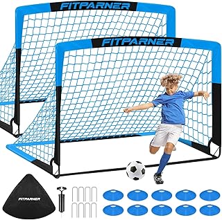 Kids Soccer Goals for Backyard Set - 2 Pack of Portable Pop Up Soccer Nets with Ball,Cones,Complete Training Equipment Kit for Toddler,Youth,Kids Age 3-14,Outdoor Sports Game