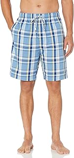Men's Soft Woven 100% Cotton Elastic Waistband Sleep Pajama Short