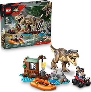 Jurassic World T. rex River Escape - Dinosaur Toy for Kids, Boys, and Girls, Ages 5-7 - Jurassic World Toy Boat Minifigures - Creative Dinosaur Gift for Movie Fans - 76975