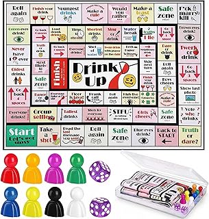 Original Interactive Board Game, Funny Group Game with 8 Chess Pieces & 2 Dices for Family, Friends Game Nights, Holiday & Birthday Gatherings (2-8 Players)