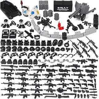 SWAT Military Weapons Pack 270Pcs Building Blocks Accessories with Speedboat, Drone, Police Motorcycle, Diving Suit, Tactical Gear Army Toy Gifts for Kids, Compatible with Major Brands