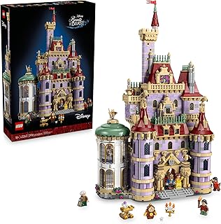 Disney Princess Beauty and The Beast Castle Building Set - Room Decor for Women & Men, Ages 18+ - Model Building Kit for Adults - Book Shelf Display - Gift for Disney Fans - 43263