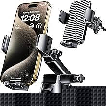 Qifutan Dash Mounted Holders Phone Holders for Your Car Phone Mount for Car Windshield Dashboard Air Vent Universal Desk Mounts Hands Free Automobile Cell Phone Holder Fit for iPhone Smartphone