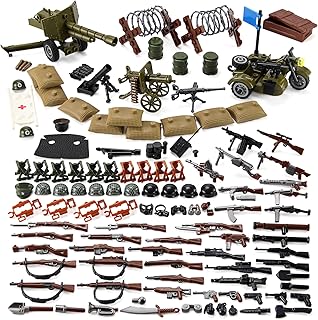 WW2 Weapons Set US Military Toy Kit for Soldier Figures Model Pack Army Equipment Gear Pieces Compatible with Major Brands