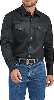 Men's Cowboy Cut Western Chambray Snap Long Sleeve Work Shirt