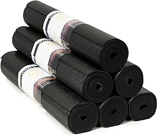 Voyage Yoga Mat, 6 Pack, 72" x 24" Professional Studio and Gym Bulk Yoga Mats, 5mm Thick, Durable, Anti-Tear, Non Slip Fitness and Exercise Mats