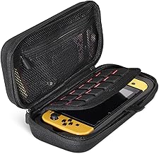 Amazon Basics Universal Nintendo Switch Case with 12 Game Card Slots, Fits Switch OLED and Switch 2, Black, 1-Pack