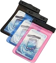 CyberTech 20 ft Waterproof Pouch Dry Bag Case Cover for Samsung Galaxy Note 4 Note 3 Note 2 and Smartphones with Screen Size up to 6" (Black)