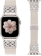 TOYOUTHS Braided Magnetic Band Compatible with Apple Watch Bands 38/40/41/42/44/45/46/49mm Women Men, Dressy Celtic Metal Stretchy Elastic Strap for iWatch Series 11 10 9 8 7 6 5 4 SE/Ultra 3 2 1