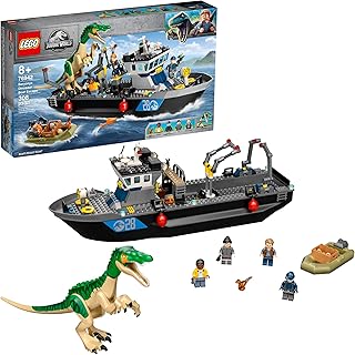 Jurassic World Baryonyx Dinosaur Boat Escape 76942 Building Kit; Cool Toy Playset for Creative Kids; New 2021 (308 Pieces)