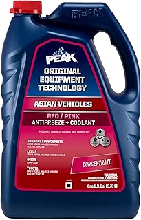 PEAK OET Extended Life Red/Pink Concentrate Antifreeze/Coolant for Asian Vehicles, 1 Gal.
