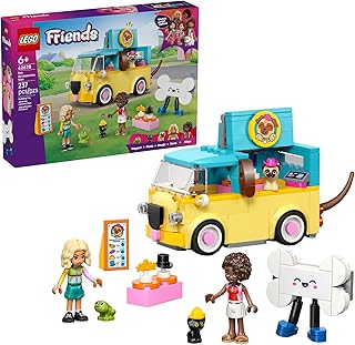 Friends Pet Accessories Van Building Toy for Girls & Boys - Pretend Play Set for Kids, Ages 6+ - W/Nova & Aliya Minidolls, 3 Pet Figures, & Accessories - Gift Idea for Birthdays - 42678