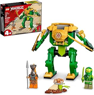NINJAGO Lloyd’s Ninja Mech Battle Action Figure Toy 71757 for Kids, Boys and Girls Ages 4 Plus with Snake Figure and Minifigure, Gifts for Preschoolers