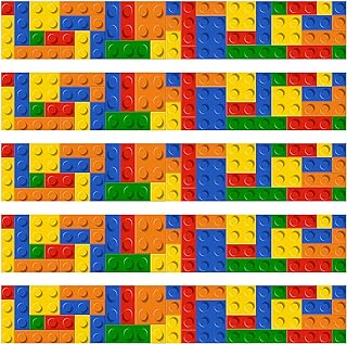 Building Block Bulletin Board Borders Colorful Borders Trim for Bulletin Board Nursery Room Chalkboard Whiteboard Decoration(50 Pcs)