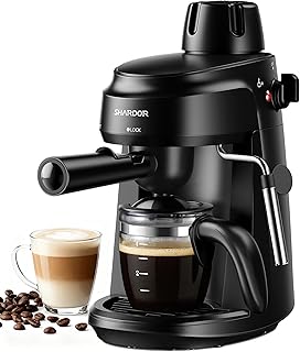 3.5 Bar Espresso Machine, Compact Expresso Coffee Machines for Home, 4-Cup Espresso Maker with Milk Frother for Cappuccino & Latte, Fast Heating System, Easy-to-Use, 800W, Black