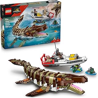 76974 Jurassic World Mosasaurus Building Model, Survey Ship Mission Toy, Toy, Birthday, Present, Blocks, Boys, Girls, Children, 9, 10, 11, Elementary Students, Dinosaurs, Vehicles, Boats
