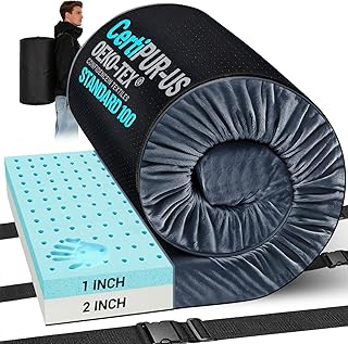 Memory Foam Camping Mattress Pad, Ventilated Breathable Design CertiPUR-US & Oeko-TEX Certified Sleeping Pad Waterproof 3inch Non-Slip Portable Sleeping Camping Mat with Storage Bag for Car Travel