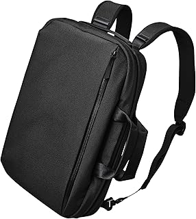 Elements Tech Brief Pro 12L -3-in-1 Recycled Fabric Laptop Briefcase Backpack for 16" Laptop, Anti-Theft Secure with Luggage Pass-Through, Water-Resistant, Fits Tech & Business Essentials,Black