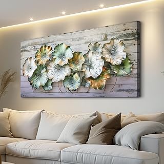 VXMXFTE Wall Art For Dining Room Bedroom Abstract Golden Dandelion Farmhouse Wall Decoration For Restaurant Office Mural Large Canvas Printed Artworks Picture Home Decor Ready To Hang 30 X 60 In