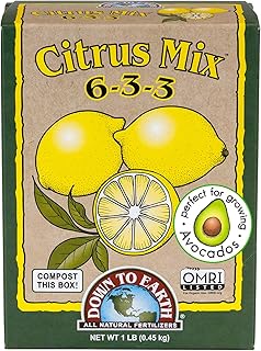 Down To Earth All Natural Fertilizers Organic Citrus Mix - Plant Food for Lemons, Limes, Oranges and Avocados 6-3-3, 1 lb