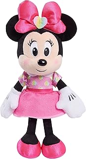 Disney Junior Minnie Mouse 8-Inch Small Hearts Beanbag Plush in Pink Heart Dress, Stuffed Animal