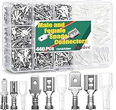 Twidec/440Pcs 2.8/4.8/6.3mm Quick Splice Male and Female Wire Spade Connector Crimp Terminal Block Assortment Kit with Insulating Sleeve for Electrical Wiring Car Audio Speaker