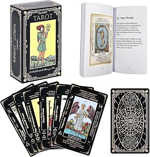 SUNHHX Tarot Cards Set, Tarot Cards for Beginners with Meanings on Them