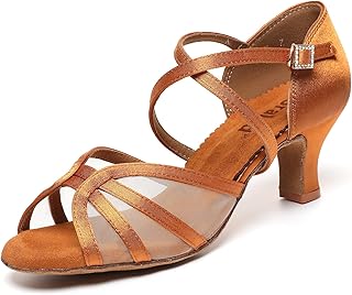 Mesh Women's Latin Dance Shoes, Salsa & Ballroom, Satin Prom Shoes with Low Heels