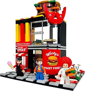 Wacky Burger Modular Fast Food Burger Joint Restaurant Building Blocks Bricks Set