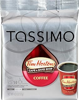 Tim Hortons Cafe & Bake Shop Medium Roast Coffee T-Discs for Tassimo Single Cup Home Brewing Systems (14 ct Pack)