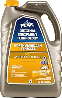 PEAK OET Extended Life Gold 50/50 Prediluted Antifreeze/Coolant for North American Vehicles, 1 Gal.