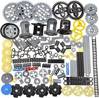 100+PCS Technic Gears and Axles Compatible with Technic-Sets,Gears-Rack (Gears-Pins-Axles Differential New) for Car Building Brick Accessories Pieces Sets (Random Color)