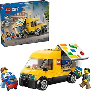 City: The Van Building Toy for Kids - Pretend Play Set for Boys & Girls, Ages 6+ - Delivery Van Toy W/2 Minifigures & 4 Mini Box Elements - Gift Idea for Birthdays - 60500
