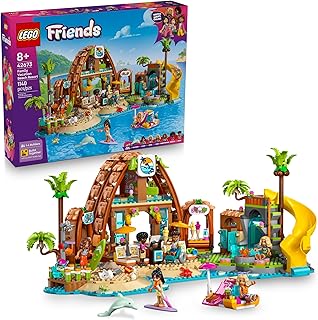 Friends Family Vacation Beach Resort Pretend Play Building Toy - Adventure Storytelling Playset with Dolphin Toys and Sea Turtles - Creative Birthday Gift Idea for Girls & Boys, 8+ - 42673