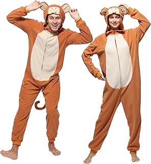 Monkey,Dalmatian,Snowman,GID Skeleton for Adults,Animal Oneise Pajamas Outfit for Unisex Men and Women