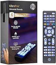 GE Backlit Buttons Universal Remote Control, Samsung TV Remote Control Replacement, Samsung Remote Control for Smart TV, Roku Remote Replacement, Vizio, LG TV, 4-Device, Graphite, 48848