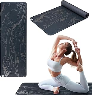 Gaiam Dry-Grip Yoga Mat - 5mm Thick Non-Slip Exercise & Fitness Mat for Standard or Hot Yoga, Pilates and Floor Workouts - Cushioned Support, Non-Slip Coat - 68 x 24 Inches